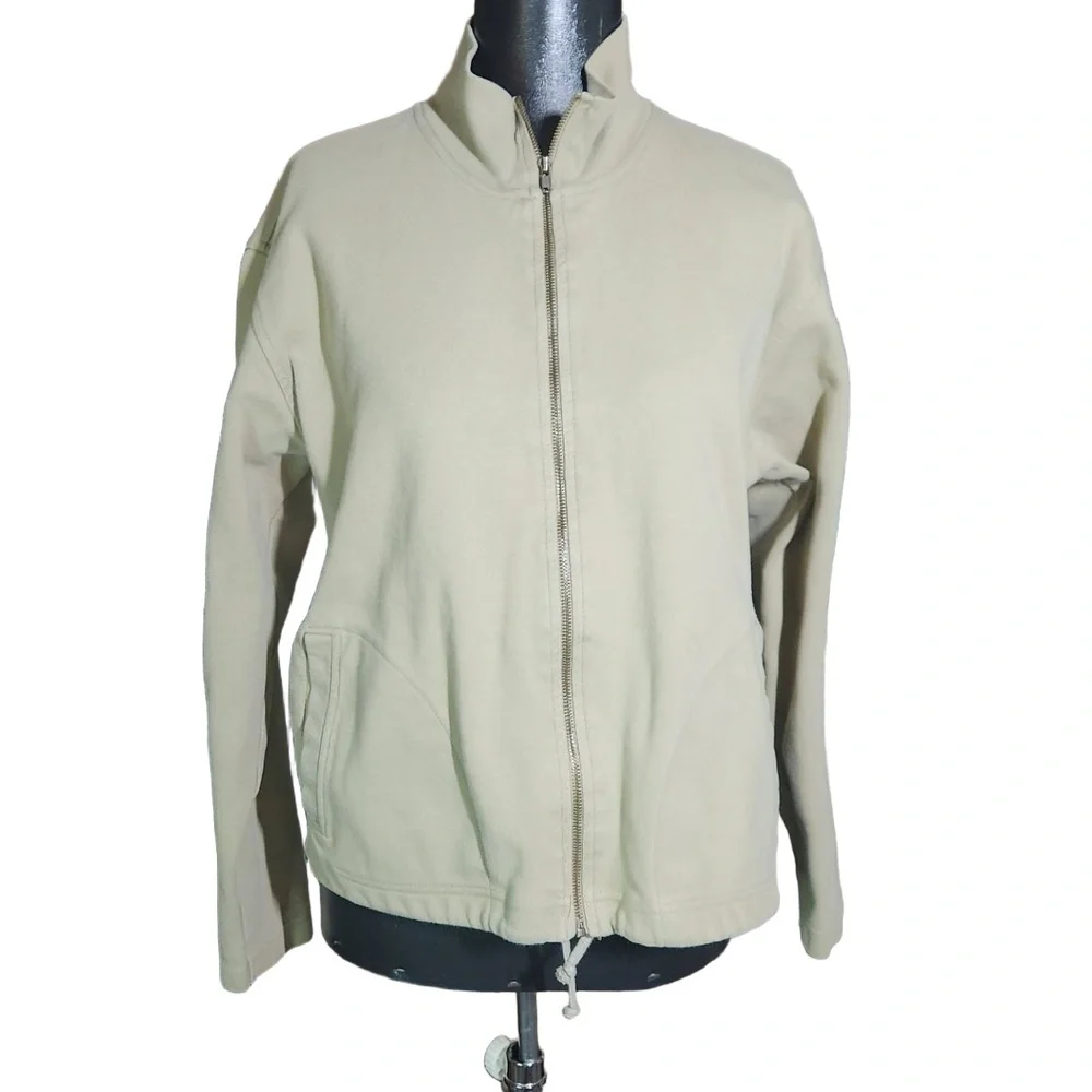 Newton Trading Co Mens Beige Full Zip Stand Collar Jacket Medium